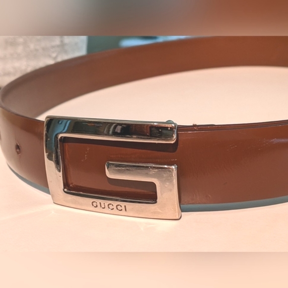 GUCCI VINTAGE LEATHER BELT - Picture 2 of 6